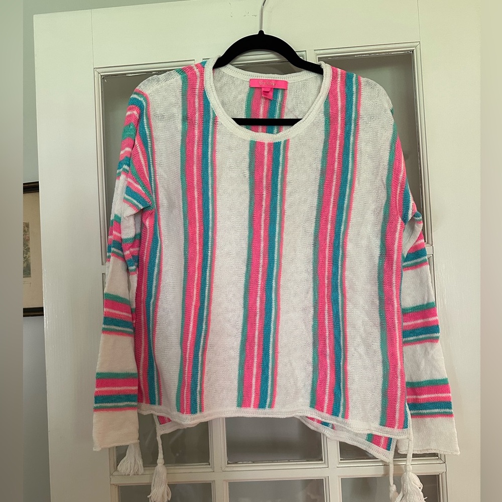 Lilly Pulitzer Jody Striped Sweater with Tassels M